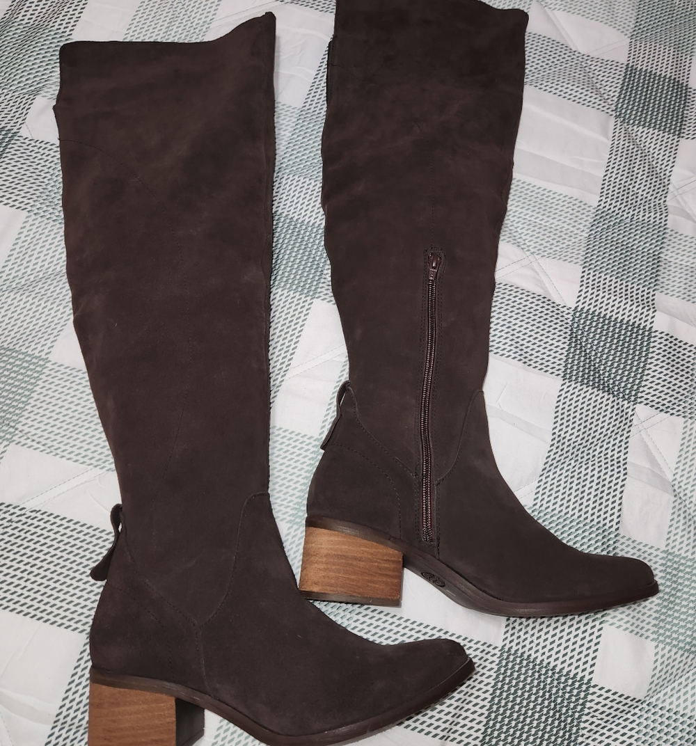 Genuine Leather Brown Over The Knee Boots Size 9